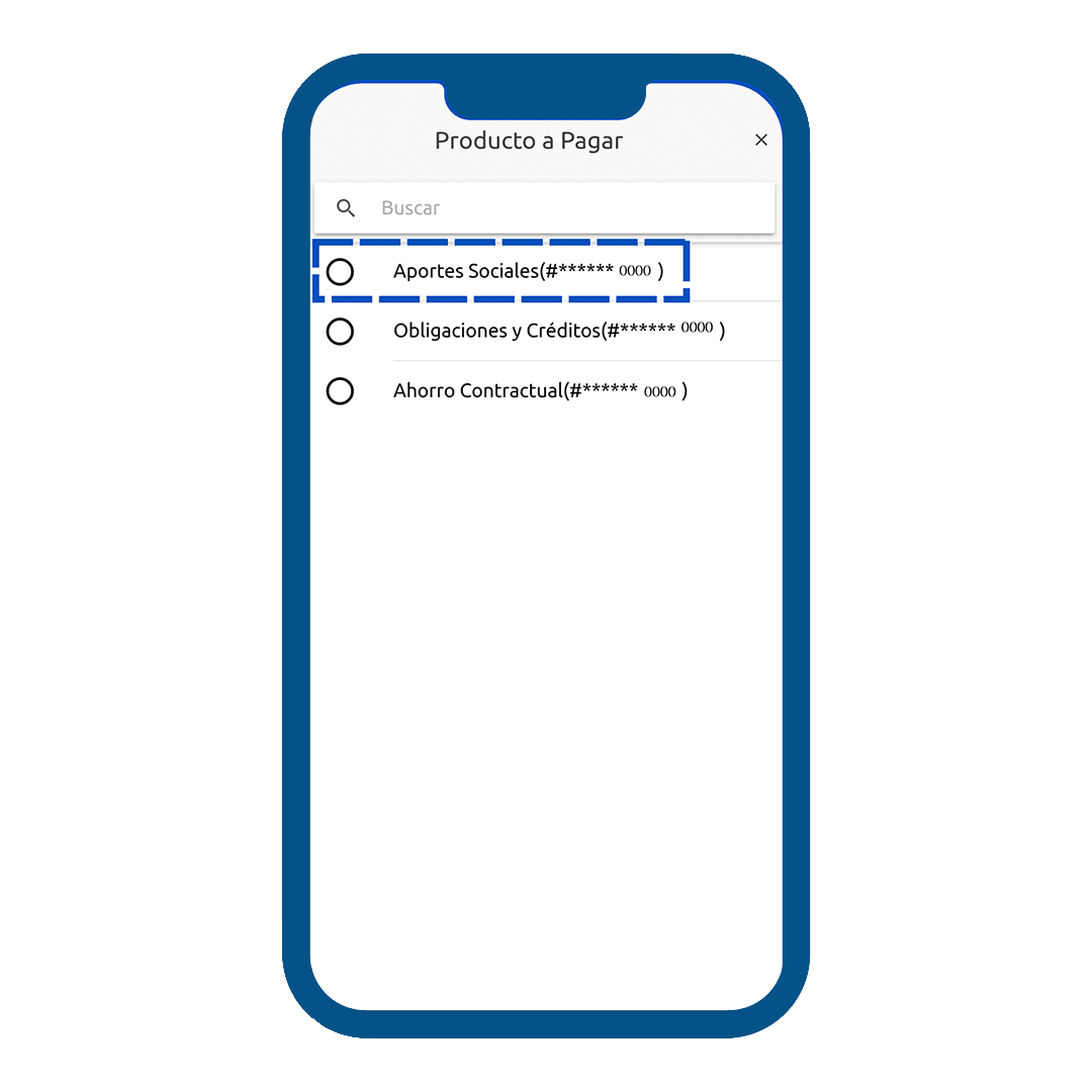 Paso 8 del instructivo para pagar aportes sociales desde la app movil