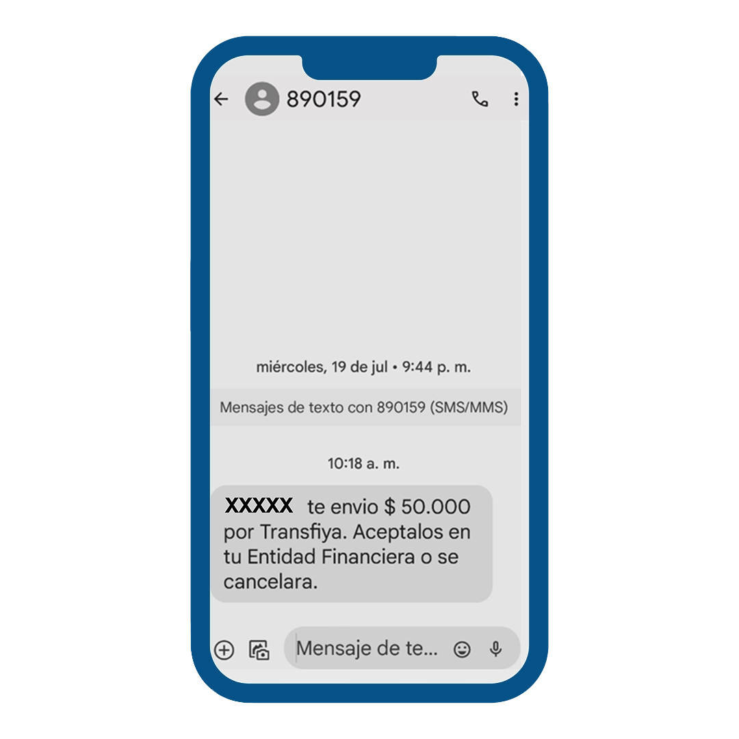 paso a paso instructivo mensaje de recibido de dinero transfiya