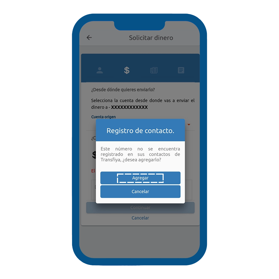 paso 10 para solicitar dinero por TransfiYA con Cooprofesores