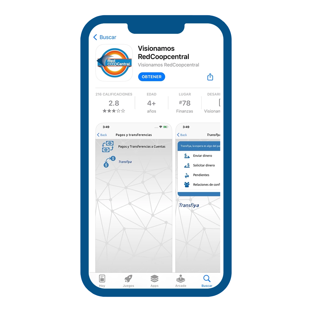 Transferencias Cooprofesores Paso 1 para transferencias de Cooprofesores desde la App