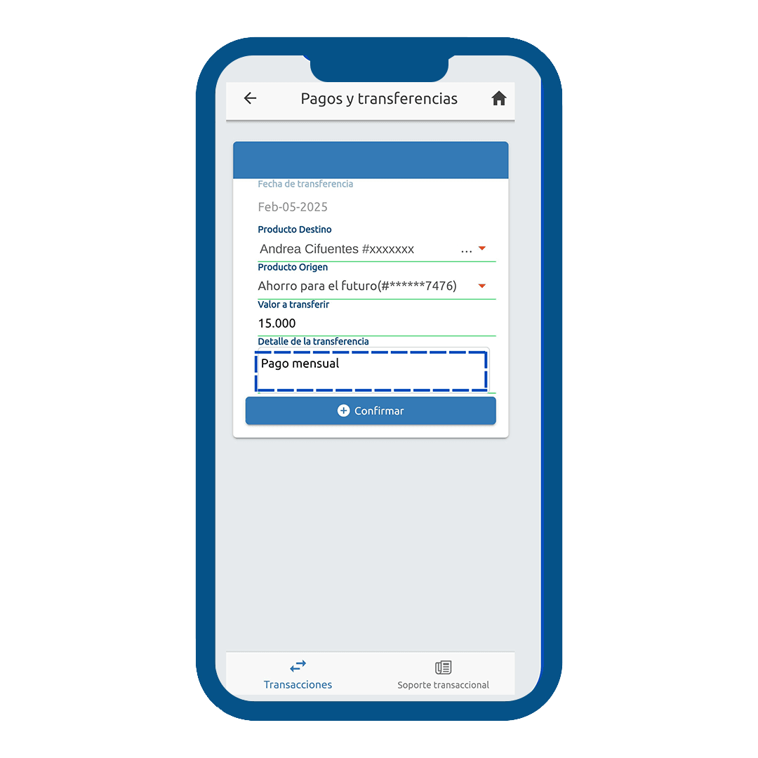 Transferencias Cooprofesores Paso 10 para transferencias de Cooprofesores desde la App