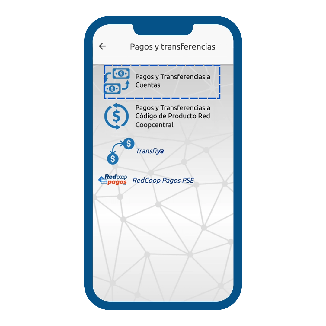 Transferencias Cooprofesores Paso 5 para transferencias de Cooprofesores desde la App