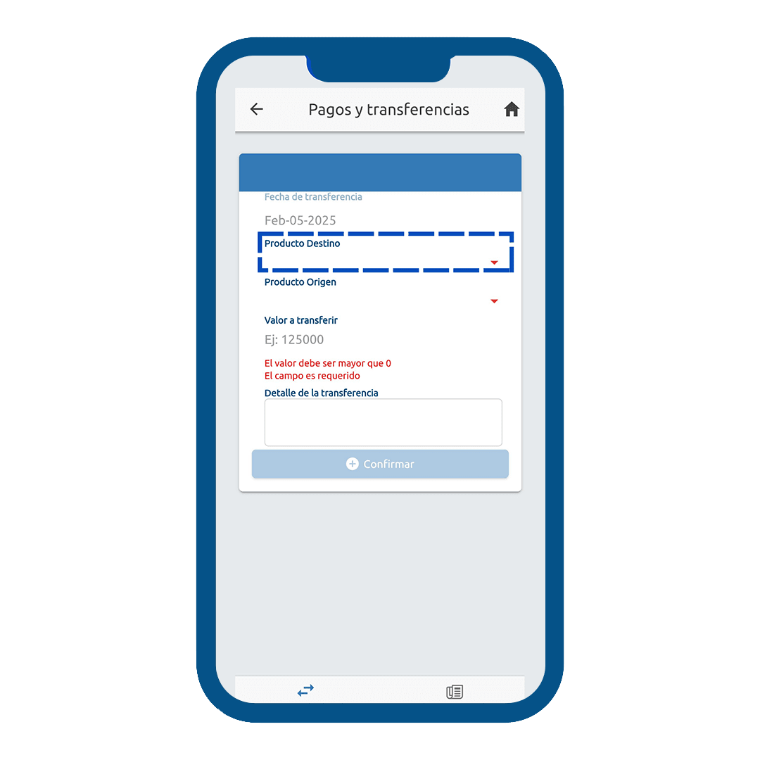 Transferencias Cooprofesores Paso 7 para transferencias de Cooprofesores desde la App