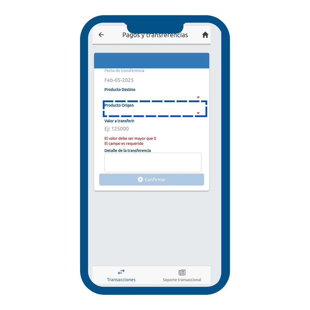 Transferencias Cooprofesores Paso 8 para transferencias de Cooprofesores desde la App