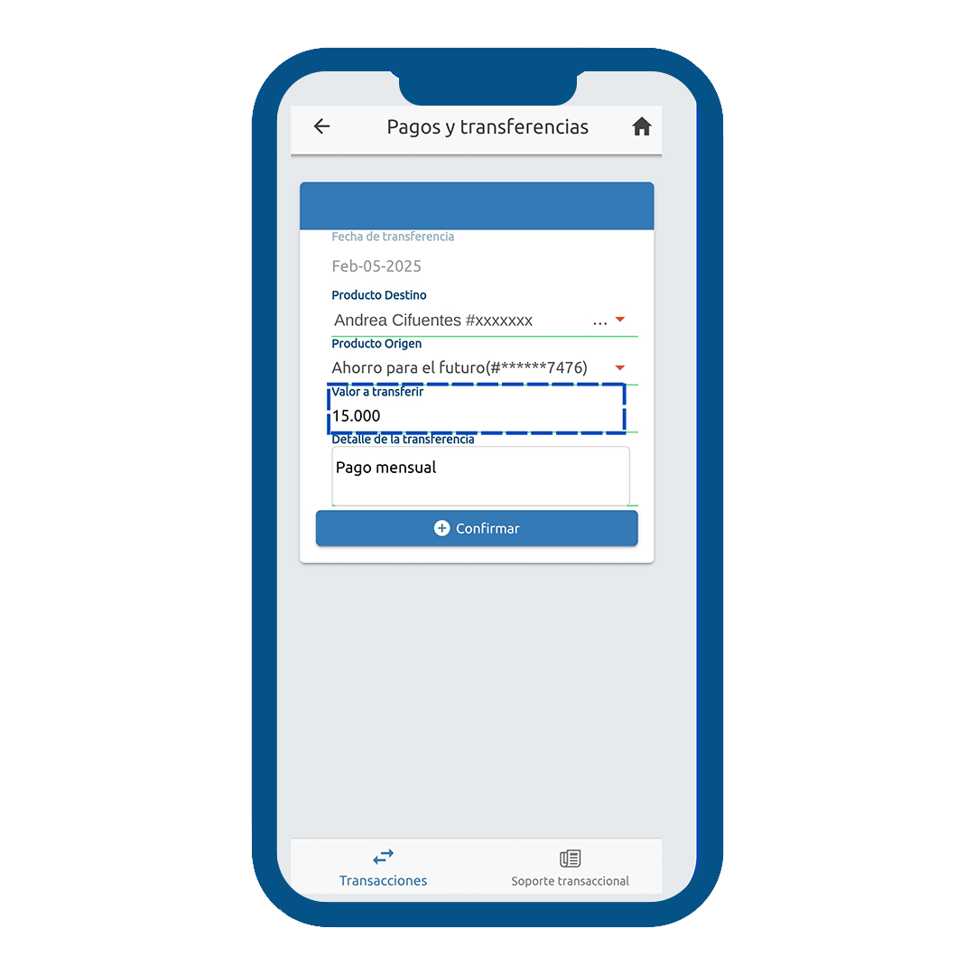Transferencias Cooprofesores Paso 9 para transferencias de Cooprofesores desde la App