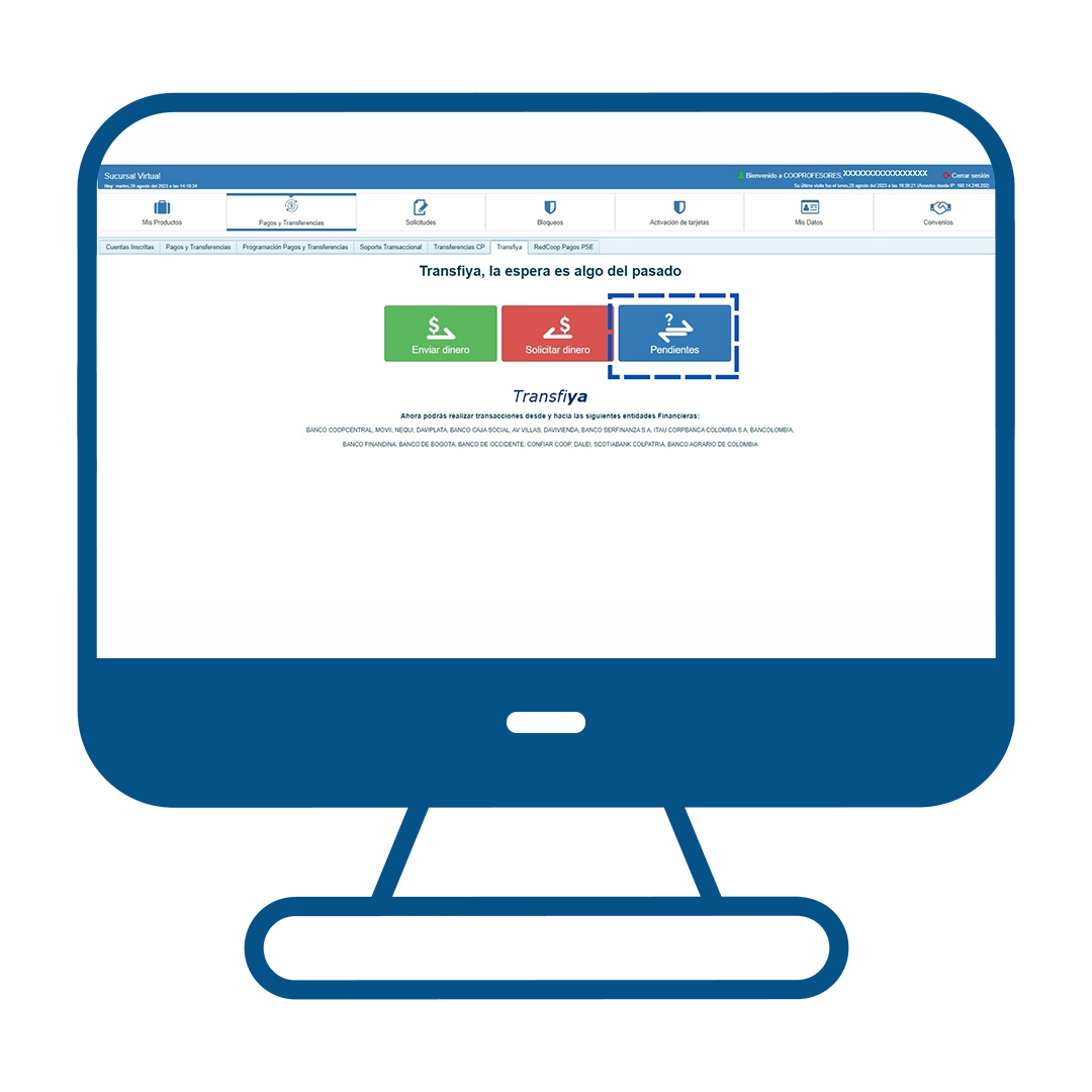 Paso 11 del instructivo para recibir dinero en Transfiya desde el Multiportal Banca Maestra